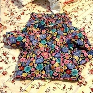 TALBOTS multi color floral kids skirt 2 piece set 7/8